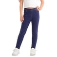 thumbnail image 2 of FSYBOA Girls Leggings, Sports Casual Stretch High Waist Fall Bottoms Navy Size 12-13T, 2 of 7