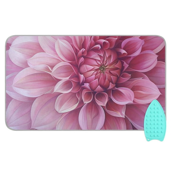 Blooming Dahlia Ironing Mat Blanket Portable Travel Ironing Pad Heat Resistant Pad 47.2" x 27.6”