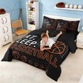 thumbnail image 4 of meiyoeat Eat Sleep Basketball King Bedding Setsfor Boys Teens,Sport Basketball Bedding Comforter Set, Black Reversible 7 Pieces, 4 of 6