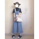 thumbnail image 1 of Pantalones vaqueros holgados para mujer, Jeans de pierna ancha, Vintage, fruncido, estilo Preppy, Y2k, monos azules rectos, hasta el tobillo, dulce, 1 of 5