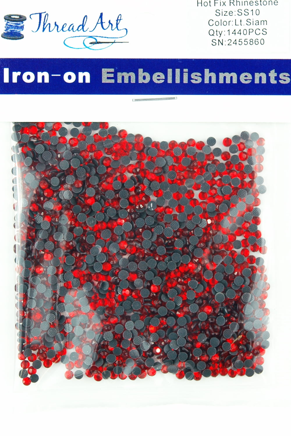 beads 10 gross 1440 x 3 mm RED SIAM  HOTFIX  IRON ON  RHINESTUDS 