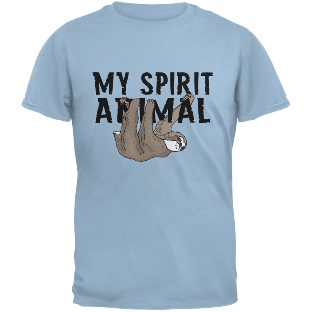 Animal World - Sloth My Spirit Animal Light Blue Adult T-Shirt ...