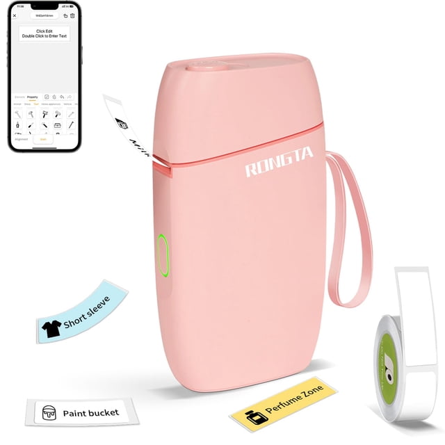 Mini impresora de etiquetas Rongta R5 Bluetooth portátil rosa