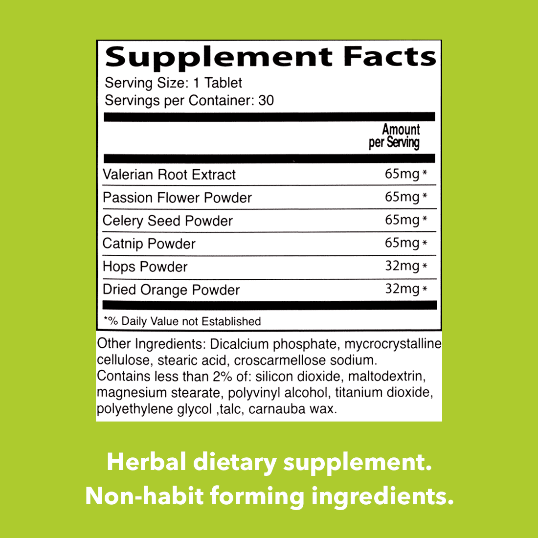 Nerviosil Calming Herbal Dietary Supplement for Sleeping Aid & Calming Pain Relief Tablets, 30 Ct