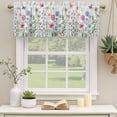thumbnail image 3 of 2 Pack Valances for Windows, Spring Floral Window Valances for Living Room/Bedroom/Bathroom, Pink Blue Flowers Butterfly Wooden Light Filtering Kitchen Curtain Valance Window Treatment 42"W x12" L, 3 of 9