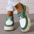 thumbnail image 2 of Platform Low Top Fashion Sneakers for Women Spring Casual Leather Lace up Chunky Penny Loafer Dress Shoes, 2 of 6