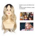 thumbnail image 4 of Peluca ANGGREK rubia negra red transpirable resistente al calor parte media para Halloween, 4 of 8