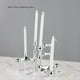 thumbnail image 2 of Candelabros de Metal con Estructura Molecular Nórdica, Centro de Mesa, Candelabro para Sala de Estar, Color Negro., 2 of 5