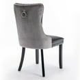 thumbnail image 6 of Tufted Dining Chairs Set of 2,PU Leather Upholstered Dining Chairs with Nailhead Back and Pull Trim, Solid Metal Dining Wingback Armless Accent Chairs for Kitchen,Bedroom,Dining Room,Black+ Gray, 6 of 9