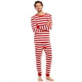 thumbnail image 2 of Leveret Mens Two Piece Cotton Pajamas Striped Red and White XXL, 2 of 2