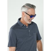 Solar Shield Dioptics ClipOns Unisex Rectangle Fashion Sunglasses Blue Mirror