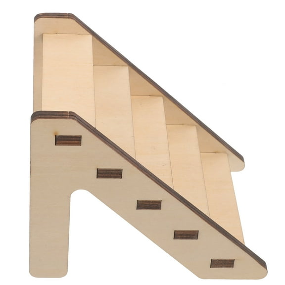 CRAFTHROU 1Pcs Small Pet Ladder Wood Staircase for Indoor .72X4.13X3.54in