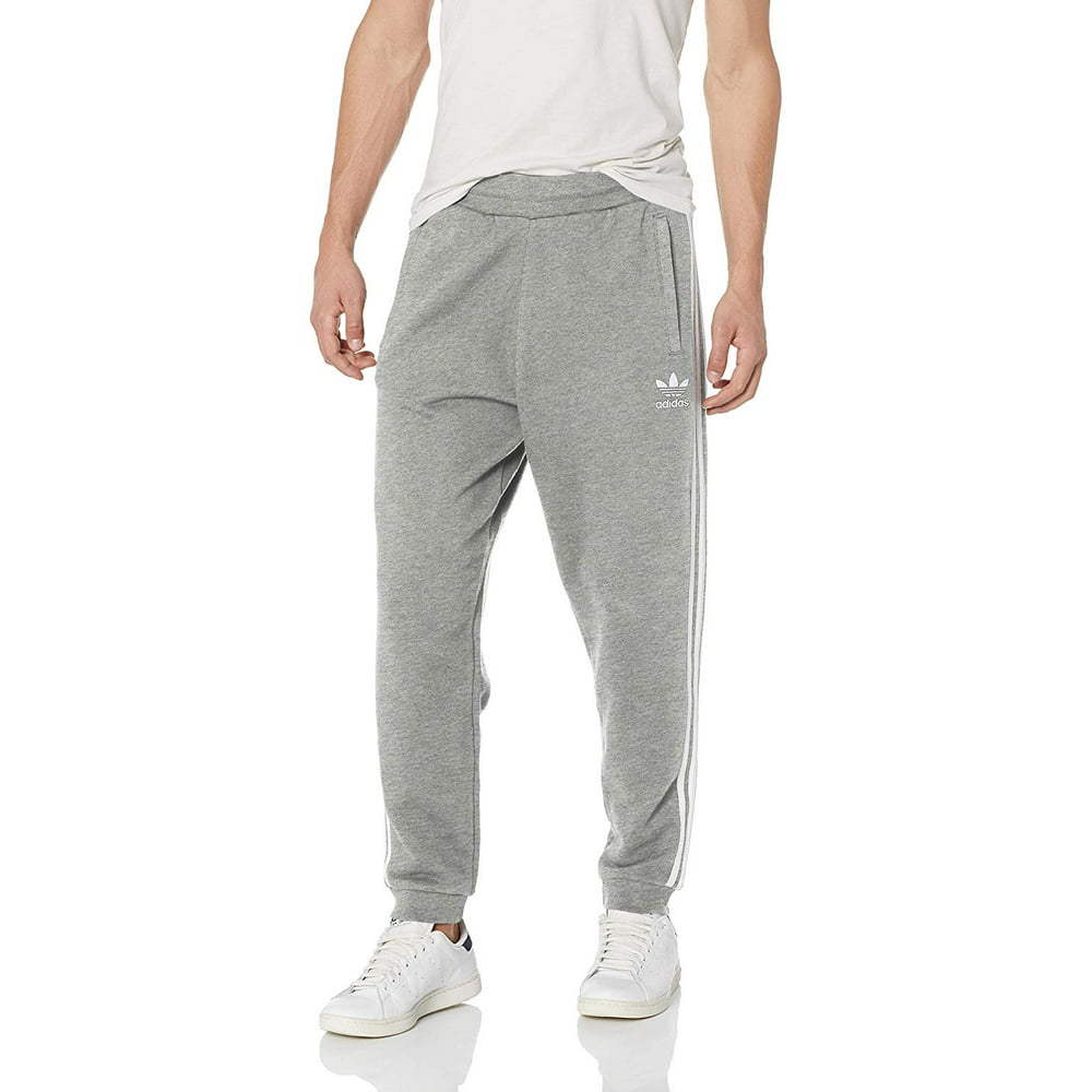 Adidas - Mens Jogger Pants White Three Stripe Fleece Lined 2XL ...