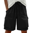thumbnail image 2 of Women's Quick Dry Cargo Shorts with Pockets, Mid High Waisted Drawstring Elastic Waist, Loose Fit for Outdoor Hiking & Travel, Woven Fabric for Summer Sports & Casual Wear, 2 of 7