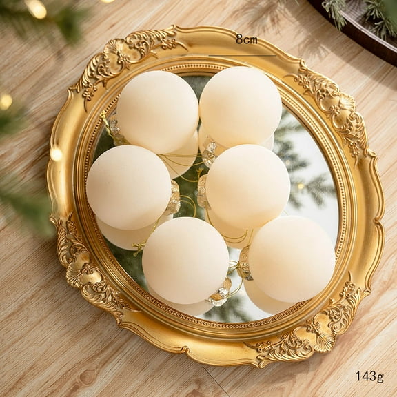 Hvmvliv Christmas Ornaments 6Pc 3.12inch Christmas Velvet Hanging Balls Flocking Shatterproof Xmas Tree Ornaments for Christmas Party Decoration Brown