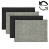 Ala Carte by Dainty Home Amalfi Linen Textured Faux Leather Placemats – Set of 4, Reversible, Non-Slip, Washable, Heat & Tear Resistant – 12x18 in Dining Table Mats