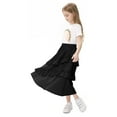 thumbnail image 4 of High Waisted Ruffle Soft Cotton Long Maxi Skirts with Elastic Waistband for Kid Girls 3-14 Years, 4 of 5