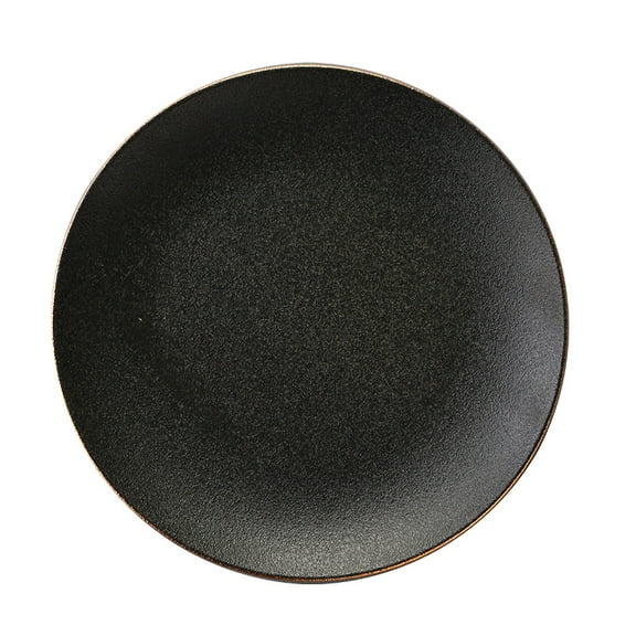 Mornenjoy 4-Piece Black Ceramic Steak Plate Set | Elegant & Durable Dinnerware