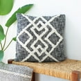 thumbnail image 2 of LR Home Ox Bay Hand-Woven Black/Cream Geometric All-Natural Cotton  Pillow Cover, 2 of 2