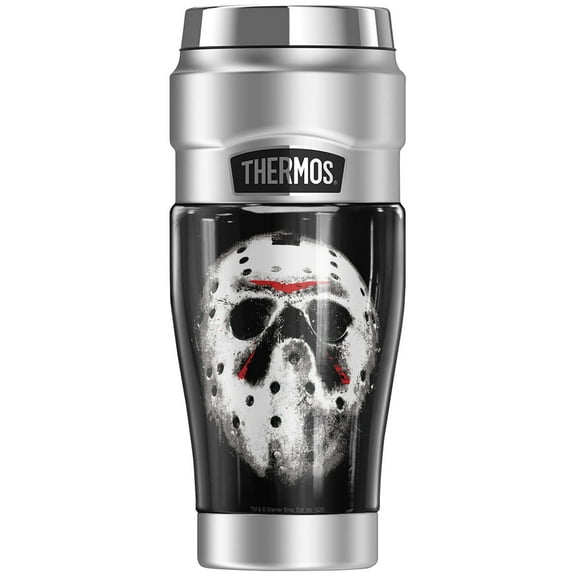 Friday The 13th Jason Mask THERMOS STAINLESS KING Stainless Steel Travel Tumbler, Vacuum insulated & Double Wall, 16oz
