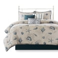 thumbnail image 5 of HomeRoots 678431 2 x 104 x 92 in. Blue & Ivory King Size Ring Stitch Sham & Comforter Set - Set of 7, 5 of 9