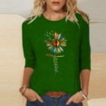 thumbnail image 1 of EGNMCR Easter T-Shirt Imprimé T-Shirts Graphiques pour Femmes Chemises pour Femmes Femmes Manches 3/4 Chemises Décontractées Chandail Tunique Ample Hauts Blouse Imprimée T-Shirts pour Femmes, 1 of 5