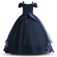 thumbnail image 3 of HAWEE Flower Girls Dresses Big Girls Off Shoulder Embroidered Puffy Dress Piano Costume Wedding Bridesmaid Princess Long Full Dress, Sizes 5-13Y, 3 of 4