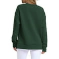 thumbnail image 5 of Bcresic Women Oversize Sweatshirts Long Sleeve Tunic Shirts Fleece Crewneck Pullover Tops Side Slit Loose Fit Outfit,01_Green,Large, 5 of 7
