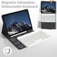 thumbnail image 6 of kenke for iPad 11/10th Gen Case with Keyboard 11/10.9 inch 2025 A16/2022, Detachable Wireless Bluetooth Keyboard Case Thin & Light with Built-in Left Side Pencil Holder,White Square Keycaps, Black, 6 of 8