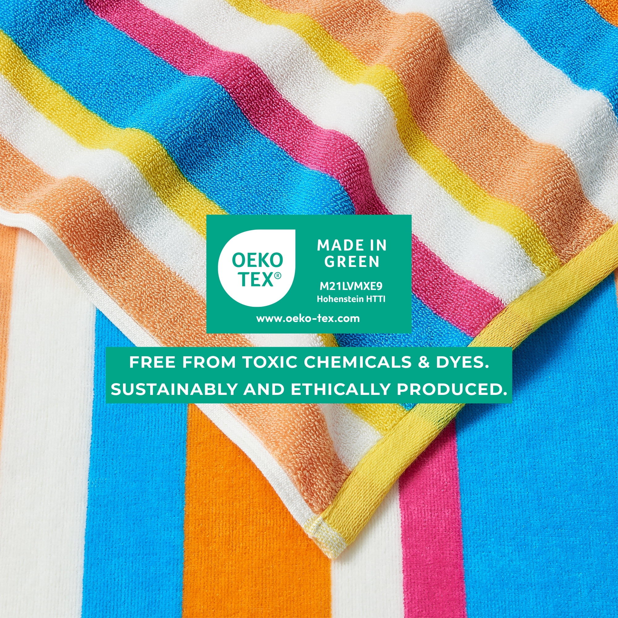 100% Cotton Velour Cabana Beach & Pool Towels - 4 Pack, 30" x 60"