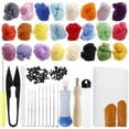 thumbnail image 1 of Needle Felting Kit  24 Colors Wool Roving  Needle Felting Starter Kit Wool Felt Tools with Felting Tool Instruction Included for Felted Animal Needle Felting Supplies, 1 of 9