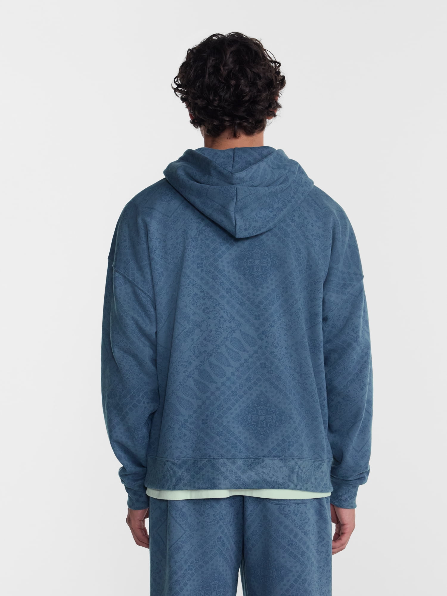 No Boundaries Boxy Fit Oversized Fleece Hoodie with Long Sleeves, Men's XS-4XLT