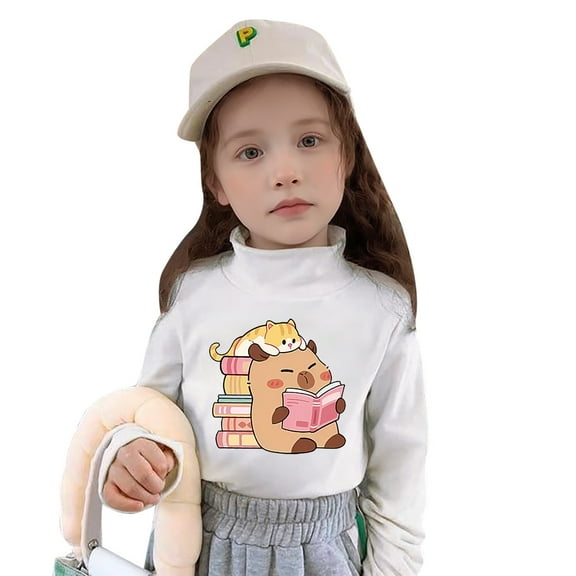 lnmuld Girls Tops Girls Thermal Shirt Long Sleeve Top Soft Warm Blouse Fashionable Kids for Cold Weather Size:2-3 Years