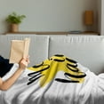 thumbnail image 3 of Wording Soft Flannel Fleece Throw Blanket, Instructive Motto Yellow Toned Star Background Brush Style Letter Grunge, Cozy Plush for Indoor and Outdoor Use, 60" x 80", Yellow Black, by Ambesonne, 3 of 5