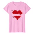 thumbnail image 4 of Pink Summer Outfits For Women, Spandex Womens Fitted T Shirts, Tank Tops For Women, Juniors Tops, Women's New Summer Valentine's Day Simple Love Printed Round Neck Short Sleeved T Shirt Casual Top, 4 of 4