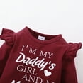 thumbnail image 5 of 3 Months Baby Girls Clothes 6 Months Girls 4PCS Outfits Set Letter Print Newborn Girls Long Sleeve Top Pants Set with Headband Red, 5 of 9