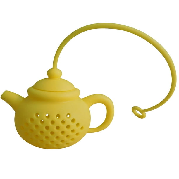 Moyic Infusor de té en forma de tetera, filtro de hojas de colores brillantes de silicona, operación Simple, colador de café, hogar, oficina, Teteras Amarillo Moyic HA077570-04