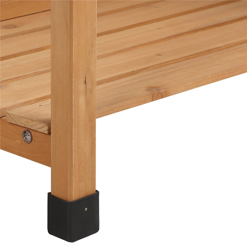 Renwick Wooden Potting Bench with Removable Sink Drawer, Oak