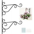 thumbnail image 1 of 2 piezas de ganchos para colgar plantas en la pared, gancho de soporte para colgar en la pared, maceta para decoración de jardín, balcón, linterna, puerta, brillo negro electrónico, 1 of 1