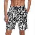 thumbnail image 1 of Summer Gym Shorts Men Zebra Stripe Running Surf Animal Print Custom Board Short Pants Stylish Comfortable Swim Trunks Plus Size, 1 of 5