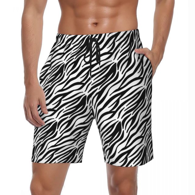Summer Gym Shorts Men Zebra Stripe Running Surf Animal Print Custom Board Short Pants Stylish Comfortable Swim Trunks Plus Size