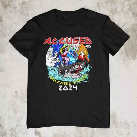 LIMITED EDITION The Accused Band 2024 Short Sleeve Black All Size T-Shirt AE125