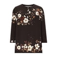 thumbnail image 6 of Fewfanhot Women Tops 2026 Blouse Crewneck Pleated Tunic Tops 3/4 Sleeve Dressy Casual Shirts Business Work Outfits, 6 of 7