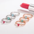 thumbnail image 1 of Anillo De Circonita En Forma De Corazón Amor | Apertura Ajustable Accesorios Para Mujer Oro Rosa De 18 Quilates, 1 of 3