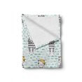 thumbnail image 2 of Cartoon Soft Flannel Fleece Throw Blanket, Kittens with Bandana on Pastel Toned Fishes and Waves Background, Cozy Plush for Indoor and Outdoor Use, 50" x 60", Pale Green Yellow, by Ambesonne, 2 of 6