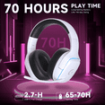 thumbnail image 4 of Auriculares Inalámbricos para Juegos de 2,4 GHz para PS5/PS4/PC/Switch/Xbox - Auriculares Bluetooth 5.3 con Micrófono con Cancelación de Ruido, Sonido Surround 7.1, Duración de Batería de 70 H, Luces RGB, Plegables, Portátiles, Negro y Verde, 4 of 5