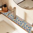 thumbnail image 2 of Yayeee Faucet Mat for Kitchen Sink 14.7" Diatomite Long Splash Guard Pad, Blue Dice Pattern, 2 of 7