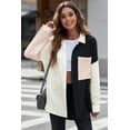 thumbnail image 5 of Women's Black Colorblock Crinkled Pocketed Shirt, 5 of 5