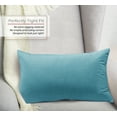 thumbnail image 2 of Nestl Velvet Throw Pillow Covers Solid Rectangle Soft Decorative Pillow Cover for Sofa, 12" x 20", Beach Blue, Pack of 2, 2 of 8