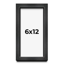6x12 Frame Black Charcoal Grey Wood Textured Picture Frame | 0.75 Inch Moulding Width | Gunmetal